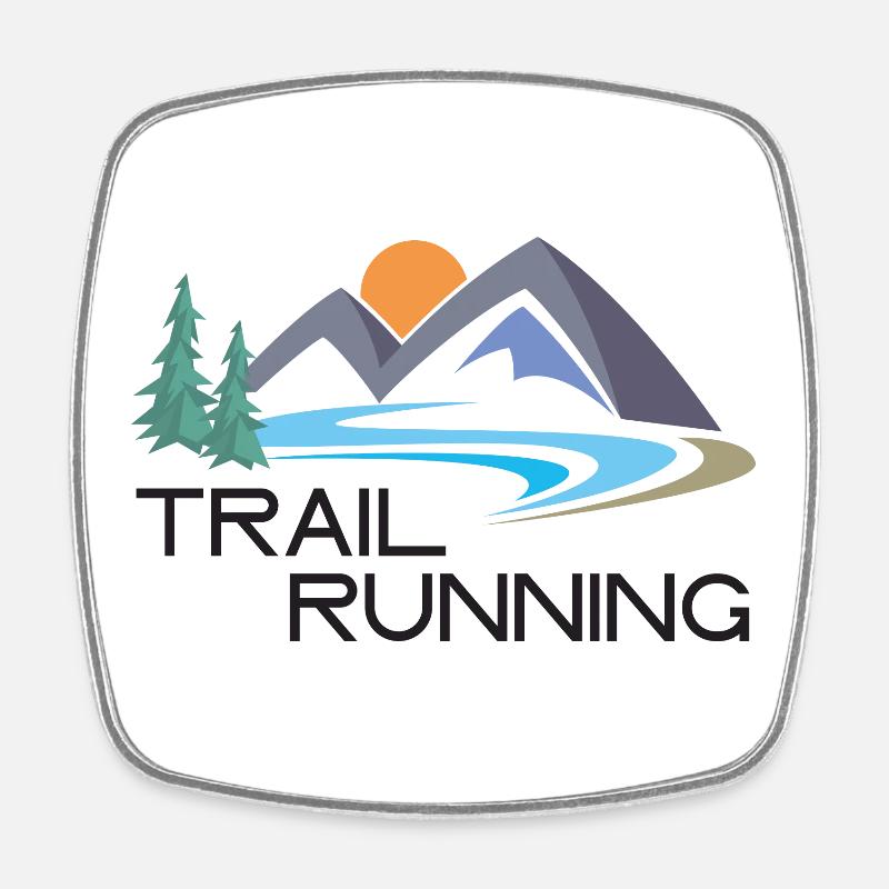 Trail Running - Magnet carré - blanc
