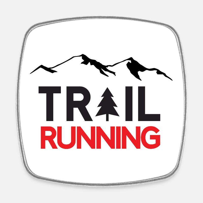 Trailrunning - Viereckiger Kühlschrankmagnet - Weiß