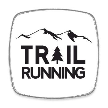 Trail Running - Magnet carré - blanc - Devant