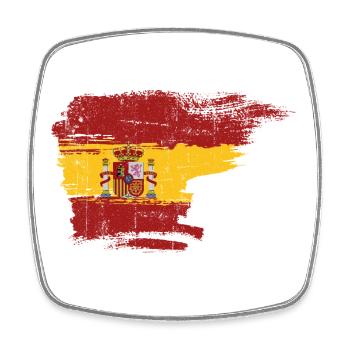 Pinselstrichwappen der spanischen Flagge - Viereckiger Kühlschrankmagnet - Weiß - Vorne