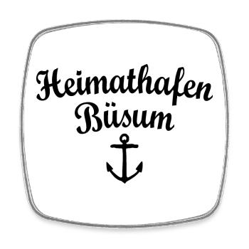 Heimathafen Büsum (Schwarz) - Viereckiger Kühlschrankmagnet - Weiß - Vorne