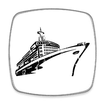 Kreuzfahrtschiff Kreuzfahrt Schiff Luxus - Viereckiger Kühlschrankmagnet - Weiß - Vorne
