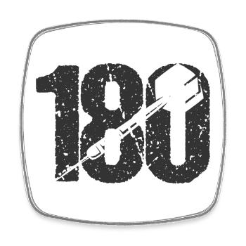 DART DARTS 180 ONEHUNDREDANDEIGHTY DARTSPIELER - Viereckiger Kühlschrankmagnet - Weiß - Vorne