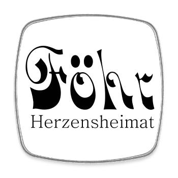Heart's home island Föhr - Square fridge magnet - white - Front