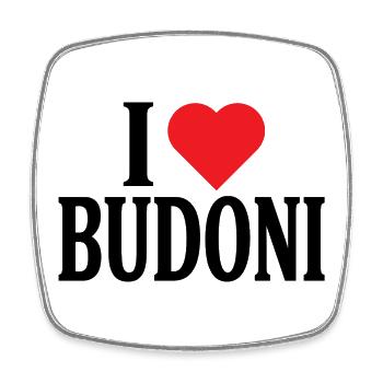 T-shirt Io amo Budoni Sardegna t-shirt - Square fridge magnet - white - Front