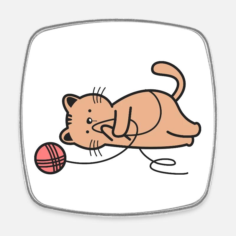Chats Chats - Magnet carré - blanc