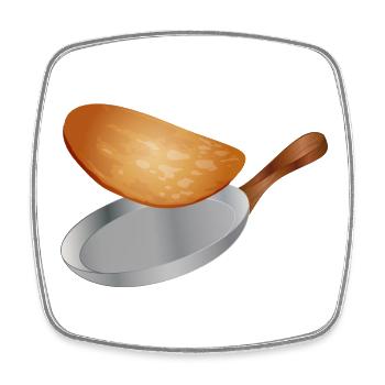 turn golden brown pancakes in the pan - Square fridge magnet - white - Front