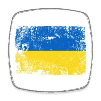 Palette de drapeaux ukrainiens brossés - Magnet carré - blanc - Devant