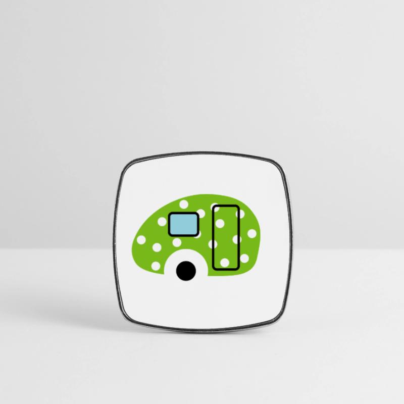 Caravan Caravan Green Dots Camping Easter Egg Square fridge magnet