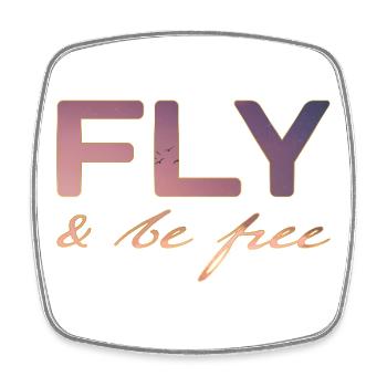 Fly and be FREE - Square fridge magnet - white - Front