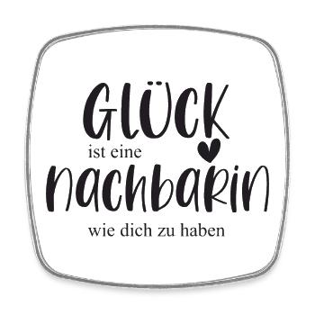 Nachbarin Geschenk Glück Nachbar Danke - Viereckiger Kühlschrankmagnet - Weiß - Vorne
