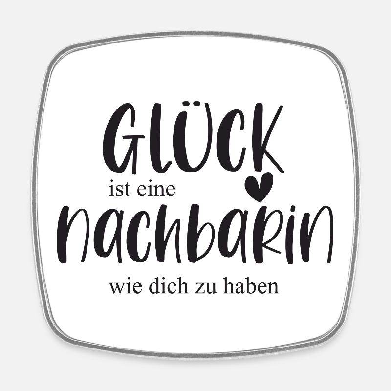 Nachbarin Geschenk Glück Nachbar Danke - Viereckiger Kühlschrankmagnet - Weiß