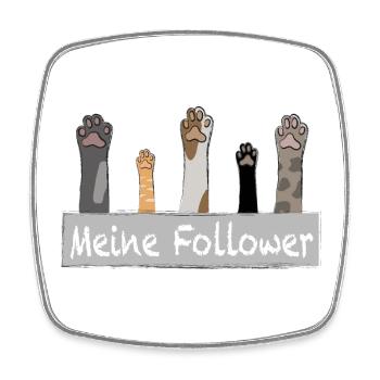 Meine Follower - Katzenpfoten - Viereckiger Kühlschrankmagnet - Weiß - Vorne