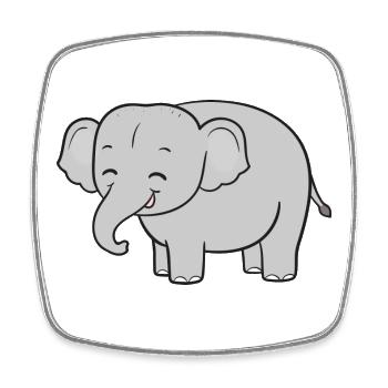 Elefant Elefanten - Viereckiger Kühlschrankmagnet - Weiß - Vorne