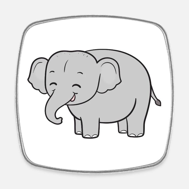 Éléphants éléphants - Magnet carré - blanc