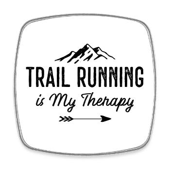 Trailrunning ist meine Therapie - Viereckiger Kühlschrankmagnet - Weiß - Vorne