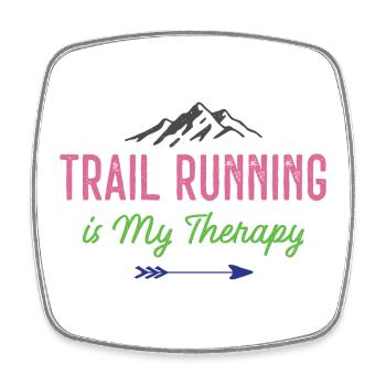 Trailrunning ist meine Therapie - Viereckiger Kühlschrankmagnet - Weiß - Vorne