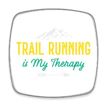 Trailrunning ist meine Therapie - Viereckiger Kühlschrankmagnet - Weiß - Vorne