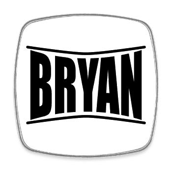 Bryan T-Shirt Geschenkidee - Viereckiger Kühlschrankmagnet - Weiß - Vorne