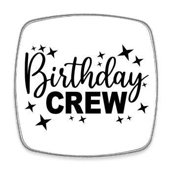 Birthday Crew Matching Group Birthday Party Outfit - Square fridge magnet - white - Front