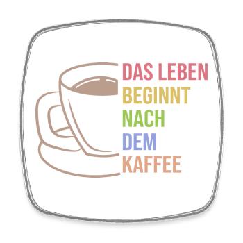 Kaffee Trinken Koffein Kaffeetasse Statement - Viereckiger Kühlschrankmagnet - Weiß - Vorne