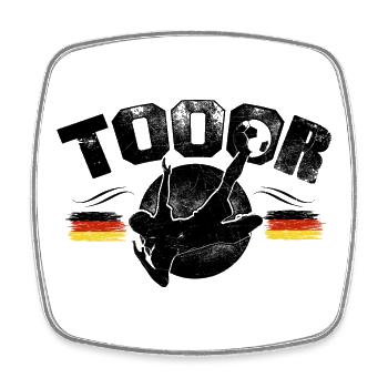 Abstraktes Farbenspiel Fussballspiel Fußballer - Viereckiger Kühlschrankmagnet - Weiß - Vorne