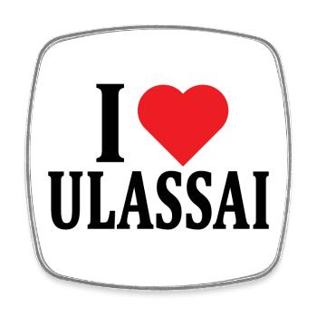 T-shirt J’adore Ulassai t-shirt Sardaigne - Magnet carré - blanc - Devant