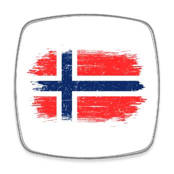 Norwegian Nordic Brush Flag - Square fridge magnet - white - Front