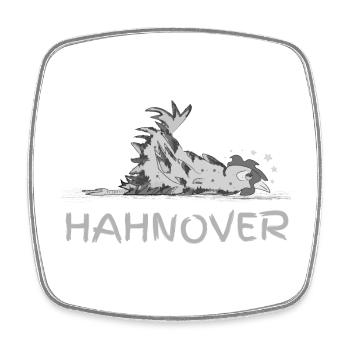 Hahnover - zerrupfter Hahn, grau - Viereckiger Kühlschrankmagnet - Weiß - Vorne