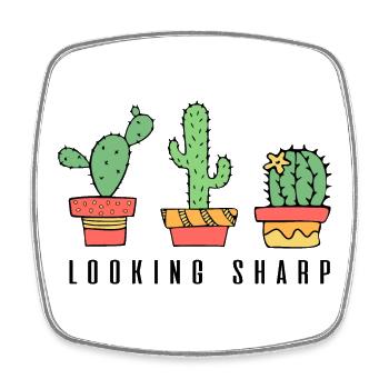 Citation de cactus à la recherche de Sharp - Magnet carré - blanc - Devant