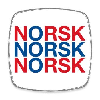 NORSK Norway Norwegen Norwegische Flagge - Viereckiger Kühlschrankmagnet - Weiß - Vorne