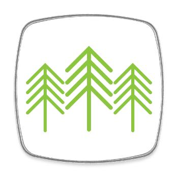 Arbres Symbole Forêt Minimalisme Icône verte - Magnet carré - blanc - Devant