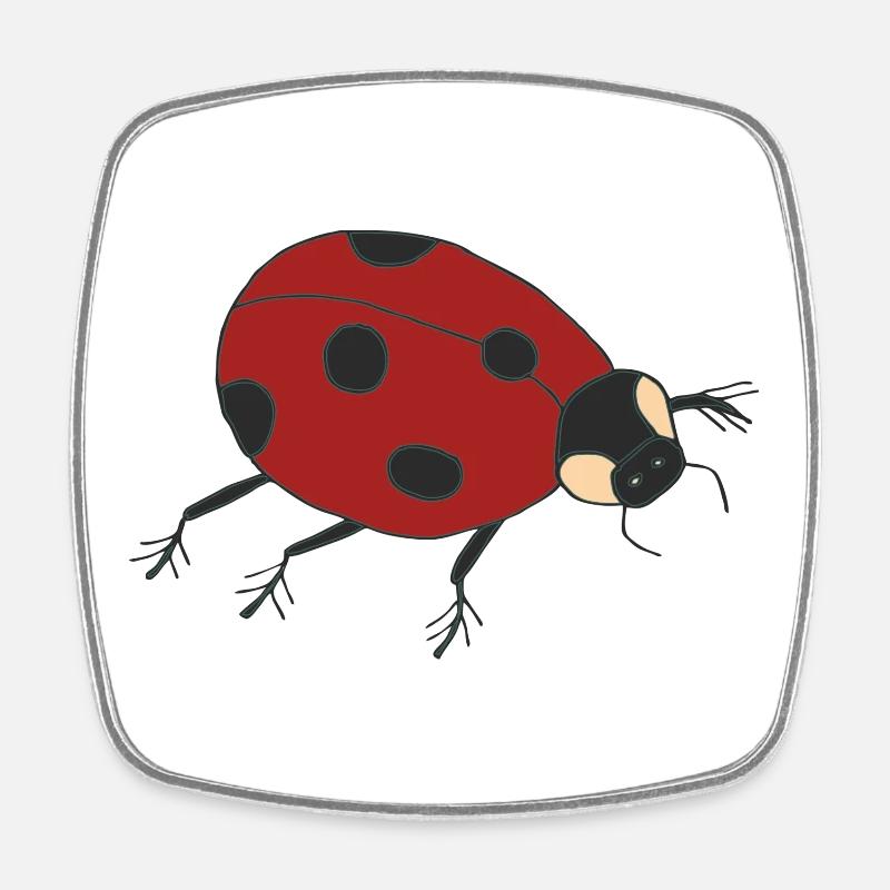 ladybird - Square fridge magnet - white