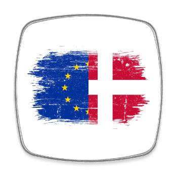 EU Dänemark Flagge Fusion - Viereckiger Kühlschrankmagnet - Weiß - Vorne