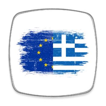 GrecoEU Flag Fusion - Square fridge magnet - white - Front