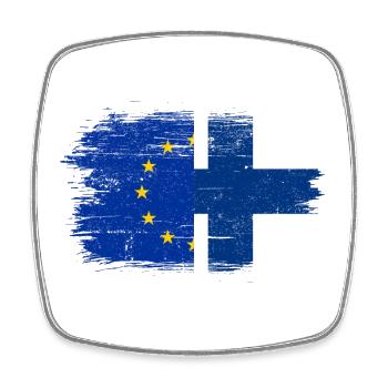 EU Stars Finnische Kreuzfusion - Viereckiger Kühlschrankmagnet - Weiß - Vorne