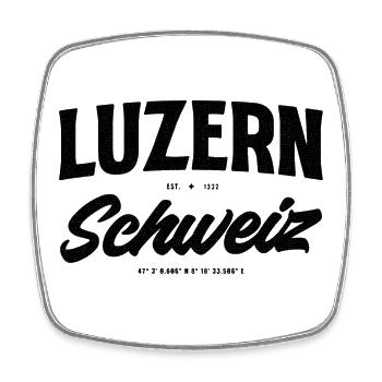 Luzern Schweiz Design mit Koordinaten - Viereckiger Kühlschrankmagnet - Weiß - Vorne