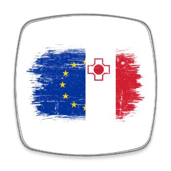 EU Japan Flagge Fusion Kreuz - Viereckiger Kühlschrankmagnet - Weiß - Vorne