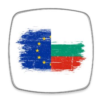 Flag Fusion EU Pinceau bulgare - Magnet carré - blanc - Devant