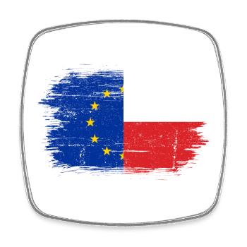 Fusion der EU-Frankreich-Flagge - Viereckiger Kühlschrankmagnet - Weiß - Vorne