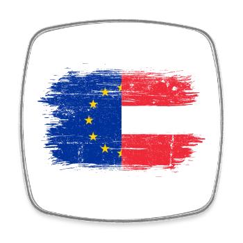 EU Österreich Flagge Fusion - Viereckiger Kühlschrankmagnet - Weiß - Vorne