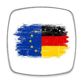 Flag Fusion EUGermany Brush - Square fridge magnet - white - Front