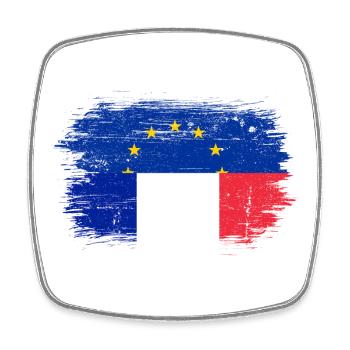 Brushstroke EU France Flag Mashup - Square fridge magnet - white - Front