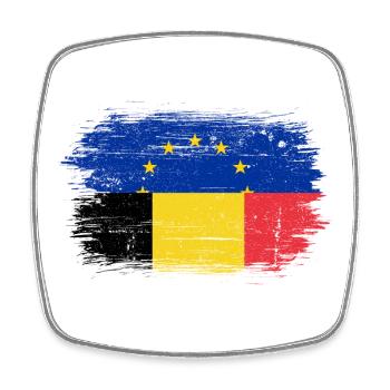 EU Rumänien Flagge Fusion - Viereckiger Kühlschrankmagnet - Weiß - Vorne