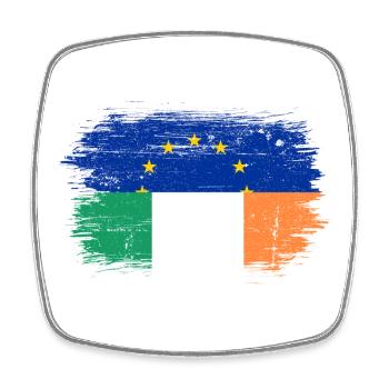 EU Italien Flagge Fusion - Viereckiger Kühlschrankmagnet - Weiß - Vorne