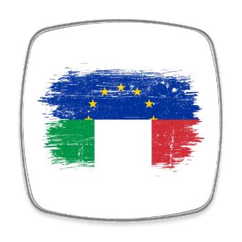 EU Italien Pinsel Flagge Fusion - Viereckiger Kühlschrankmagnet - Weiß - Vorne
