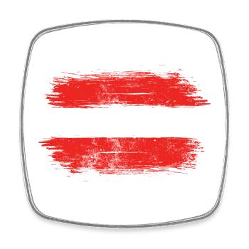 Red-White-Red Brush Flag - Square fridge magnet - white - Front