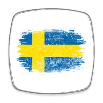 Swedish Brush Flag - Square fridge magnet - white - Front