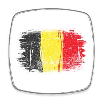 Brushstroke Belgian Flag - Square fridge magnet - white - Front