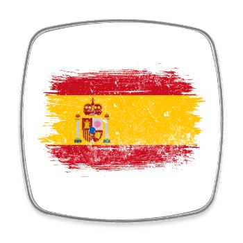 Pinselstrich-Emblem der spanischen Flagge - Viereckiger Kühlschrankmagnet - Weiß - Vorne